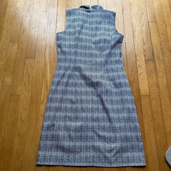 J.McLaughlin Size 8 Navy & White Mod Matrix Geo Vilma Sleeveless Sheath Dress - Picture 12 of 13